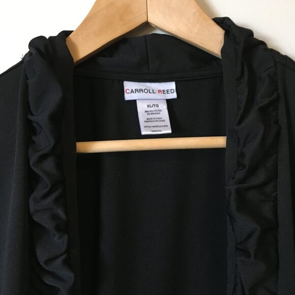 Black Gothic Maestro Ruffled Hem Open Cardigan - Picture 7 of 16